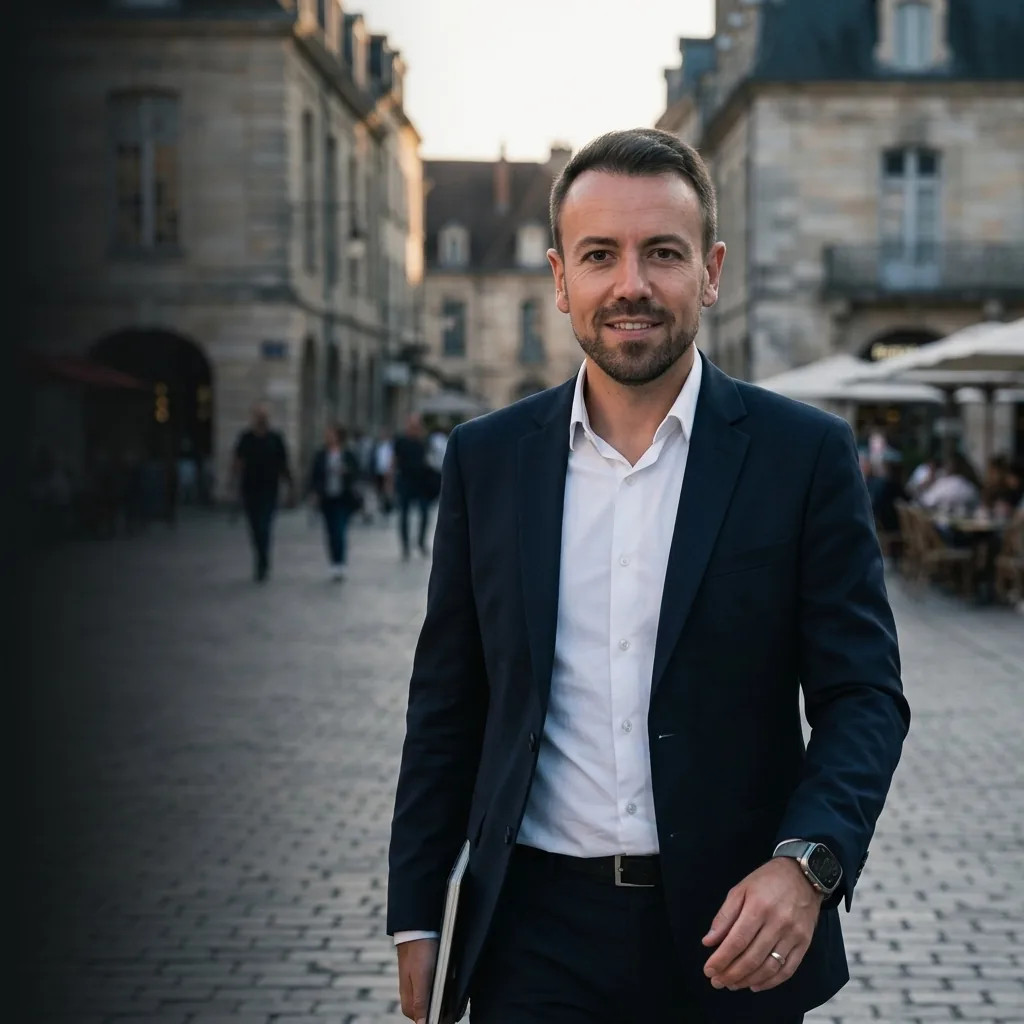 Raphaël Scherrer sur une place de Dijon