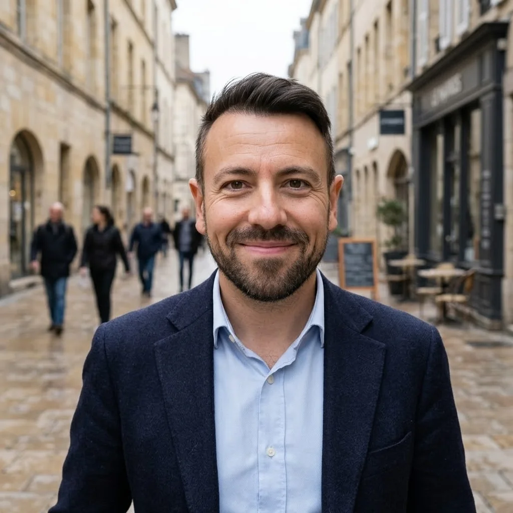Raphaël Scherrer dans une rue de Dijon
